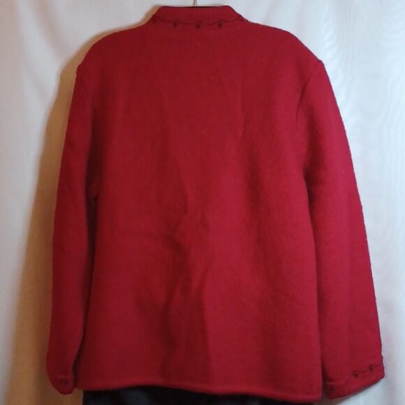 THE TOG SHOP Women's Red Wool Embroidered Sweater. M - Picture 7 of 12